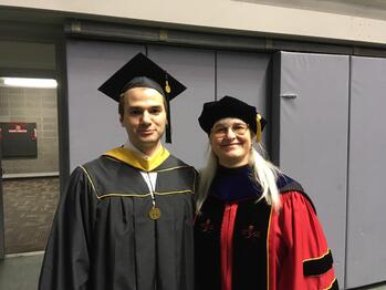 Dean Taylor graduation with Shirley Luckhart
